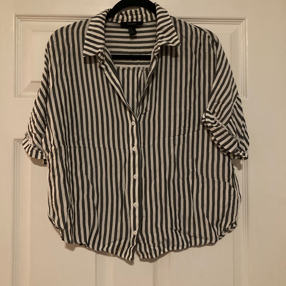 Forever 21 Striped Button-Up Shirt